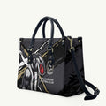 Collingwood Football Club Leather Bag Magpies Muscular Mascot Graphic - Abstract Paint Splatter Art
