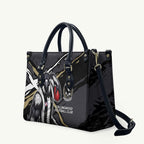Collingwood Football Club Leather Bag Magpies Muscular Mascot Graphic - Abstract Paint Splatter Art