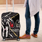 Collingwood Football Club Luggage Cover Magpies Muscular Mascot Graphic - Abstract Paint Splatter Art