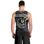 Collingwood Football Club Men Tank Top Magpies Muscular Mascot Graphic - Abstract Paint Splatter Art