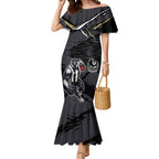 Collingwood Football Club Mermaid Dress Magpies Muscular Mascot Graphic - Abstract Paint Splatter Art