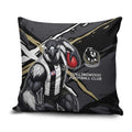 Collingwood Football Club Pillow Cover Magpies Muscular Mascot Graphic - Abstract Paint Splatter Art