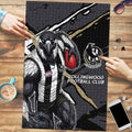 Collingwood Football Club Puzzle Magpies Muscular Mascot Graphic - Abstract Paint Splatter Art