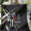 Collingwood Football Club Quilt Magpies Muscular Mascot Graphic - Abstract Paint Splatter Art