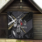 Collingwood Football Club Quilt Magpies Muscular Mascot Graphic - Abstract Paint Splatter Art