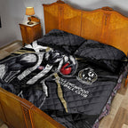 Collingwood Football Club Quilt Bed Set Magpies Muscular Mascot Graphic - Abstract Paint Splatter Art