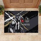 Collingwood Football Club Rubber Doormat Magpies Muscular Mascot Graphic - Abstract Paint Splatter Art