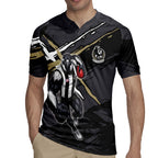 Collingwood Football Club Rugby Jersey Magpies Muscular Mascot Graphic - Abstract Paint Splatter Art