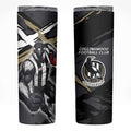 Collingwood Football Club Skinny Tumbler Magpies Muscular Mascot Graphic - Abstract Paint Splatter Art