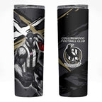 Collingwood Football Club Skinny Tumbler Magpies Muscular Mascot Graphic - Abstract Paint Splatter Art