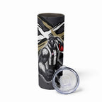 Collingwood Football Club Skinny Tumbler Magpies Muscular Mascot Graphic - Abstract Paint Splatter Art