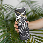 Collingwood Football Club Skinny Tumbler Magpies Muscular Mascot Graphic - Abstract Paint Splatter Art