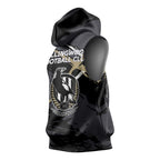 Collingwood Football Club Sleeveless Hoodie Magpies Muscular Mascot Graphic - Abstract Paint Splatter Art
