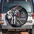 Collingwood Football Club Spare Tire Cover Magpies Muscular Mascot Graphic - Abstract Paint Splatter Art