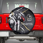 Collingwood Football Club Spare Tire Cover Magpies Muscular Mascot Graphic - Abstract Paint Splatter Art