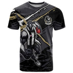 Collingwood Football Club T Shirt Magpies Muscular Mascot Graphic - Abstract Paint Splatter Art