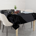 Collingwood Football Club Tablecloth Magpies Muscular Mascot Graphic - Abstract Paint Splatter Art