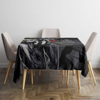 Collingwood Football Club Tablecloth Magpies Muscular Mascot Graphic - Abstract Paint Splatter Art