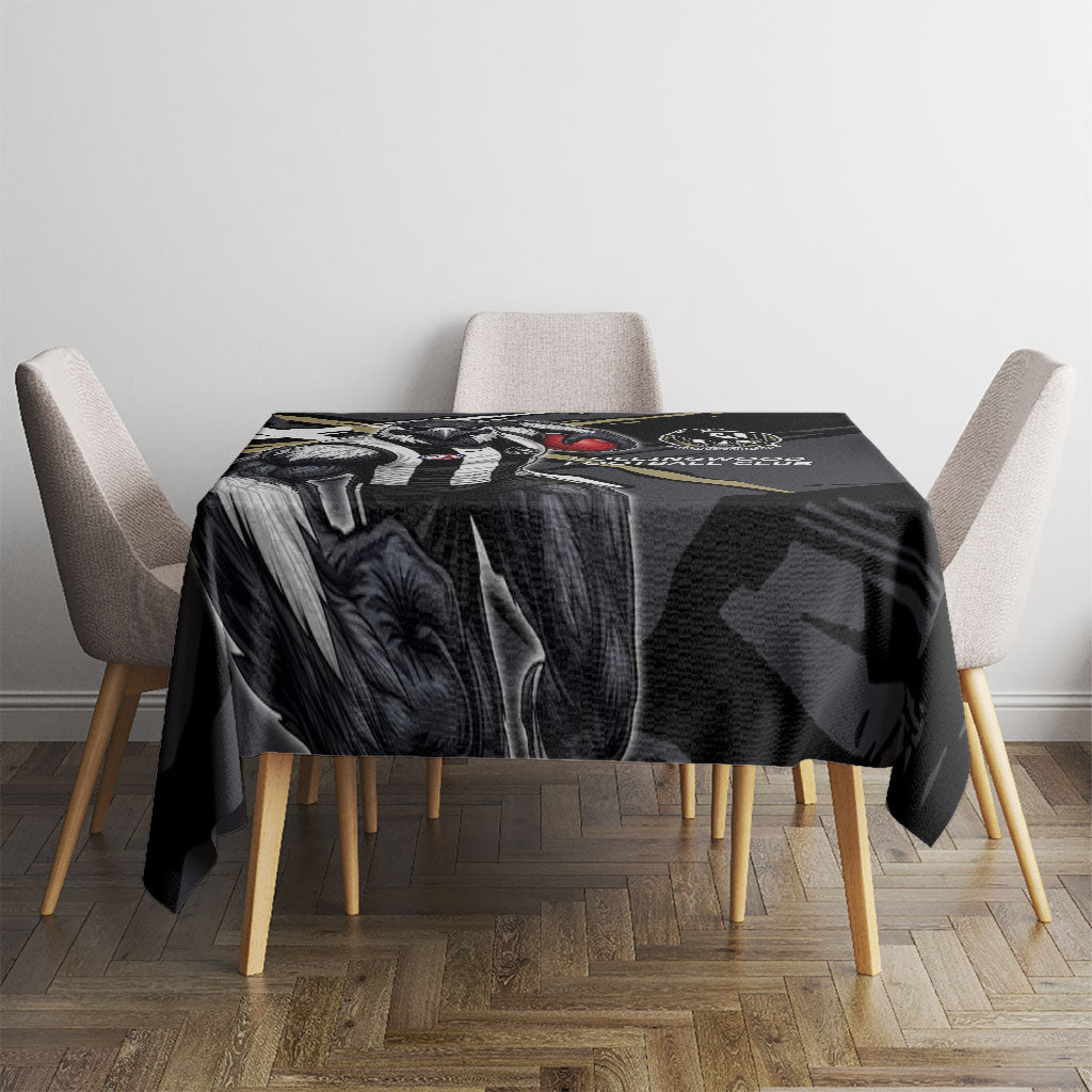 Collingwood Football Club Tablecloth Magpies Muscular Mascot Graphic - Abstract Paint Splatter Art