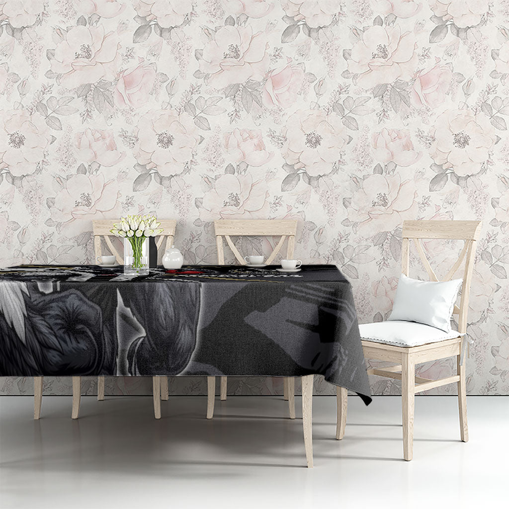 Collingwood Football Club Tablecloth Magpies Muscular Mascot Graphic - Abstract Paint Splatter Art