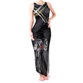 Collingwood Football Club Tank Maxi Dress Magpies Muscular Mascot Graphic - Abstract Paint Splatter Art