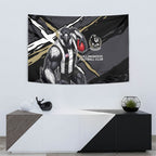 Collingwood Football Club Tapestry Magpies Muscular Mascot Graphic - Abstract Paint Splatter Art