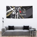 Collingwood Football Club Tapestry Magpies Muscular Mascot Graphic - Abstract Paint Splatter Art