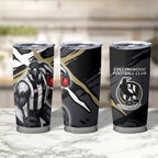 Collingwood Football Club Tumbler Cup Magpies Muscular Mascot Graphic - Abstract Paint Splatter Art