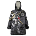 Collingwood Football Club Wearable Blanket Hoodie Magpies Muscular Mascot Graphic - Abstract Paint Splatter Art