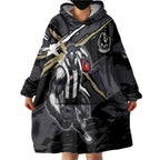 Collingwood Football Club Wearable Blanket Hoodie Magpies Muscular Mascot Graphic - Abstract Paint Splatter Art
