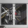 Collingwood Football Club Window Curtain Magpies Muscular Mascot Graphic - Abstract Paint Splatter Art