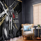 Collingwood Football Club Window Curtain Magpies Muscular Mascot Graphic - Abstract Paint Splatter Art