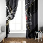 Collingwood Football Club Window Curtain Magpies Muscular Mascot Graphic - Abstract Paint Splatter Art