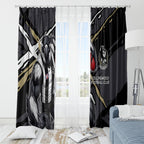 Collingwood Football Club Window Curtain Magpies Muscular Mascot Graphic - Abstract Paint Splatter Art