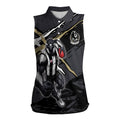 Collingwood Football Club Women Sleeveless Polo Shirt Magpies Muscular Mascot Graphic - Abstract Paint Splatter Art