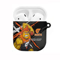 Greater Western Sydney Giants AirPods Case Orange Muscular Mascot Graphic - Abstract Paint Splatter Art