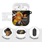 Greater Western Sydney Giants AirPods Case Orange Muscular Mascot Graphic - Abstract Paint Splatter Art