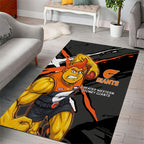 Greater Western Sydney Giants Area Rug Orange Muscular Mascot Graphic - Abstract Paint Splatter Art