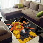 Greater Western Sydney Giants Area Rug Orange Muscular Mascot Graphic - Abstract Paint Splatter Art