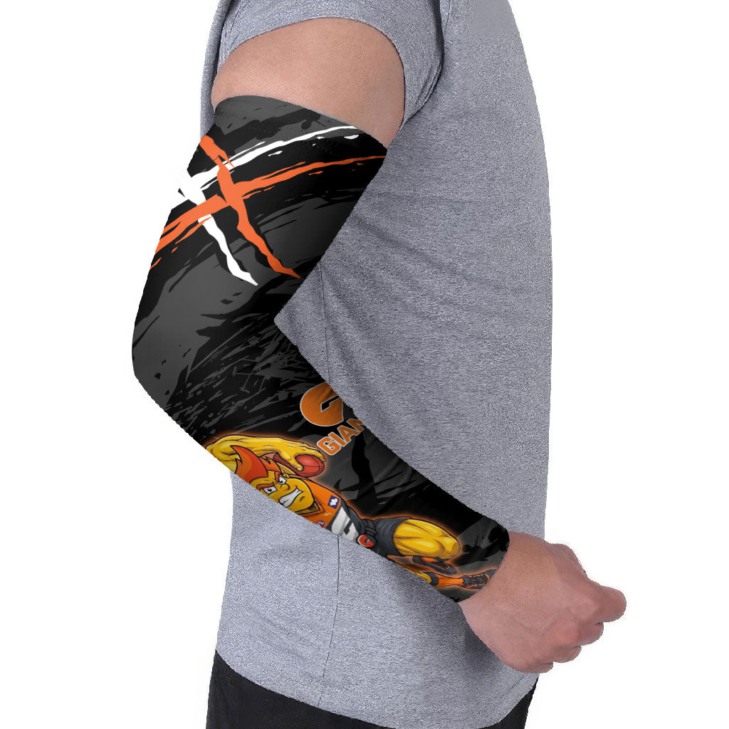 Greater Western Sydney Giants Arm Sleeves Orange Muscular Mascot Graphic - Abstract Paint Splatter Art