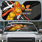 Greater Western Sydney Giants Auto Sun Shade Orange Muscular Mascot Graphic - Abstract Paint Splatter Art