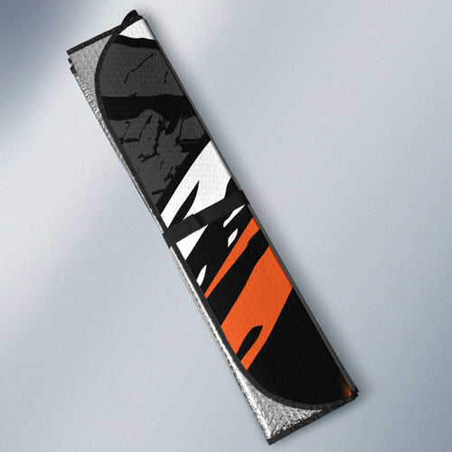 Greater Western Sydney Giants Auto Sun Shade Orange Muscular Mascot Graphic - Abstract Paint Splatter Art
