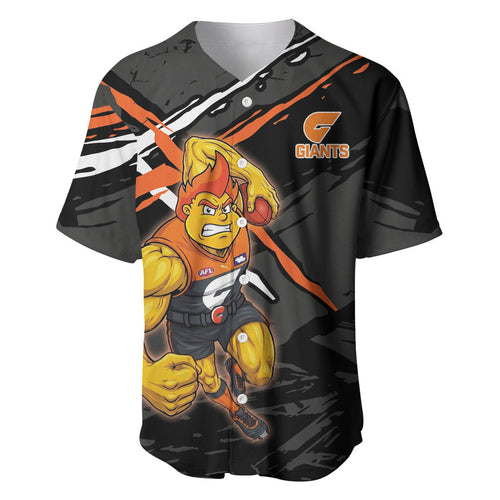 Greater Western Sydney Giants Baseball Jersey Orange Muscular Mascot Graphic - Abstract Paint Splatter Art