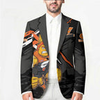 Greater Western Sydney Giants Blazer Orange Muscular Mascot Graphic - Abstract Paint Splatter Art