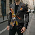 Greater Western Sydney Giants Blazer Orange Muscular Mascot Graphic - Abstract Paint Splatter Art