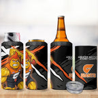 Greater Western Sydney Giants 4 in 1 Can Cooler Tumbler Orange Muscular Mascot Graphic - Abstract Paint Splatter Art