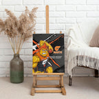 Greater Western Sydney Giants Canvas Wall Art Orange Muscular Mascot Graphic - Abstract Paint Splatter Art