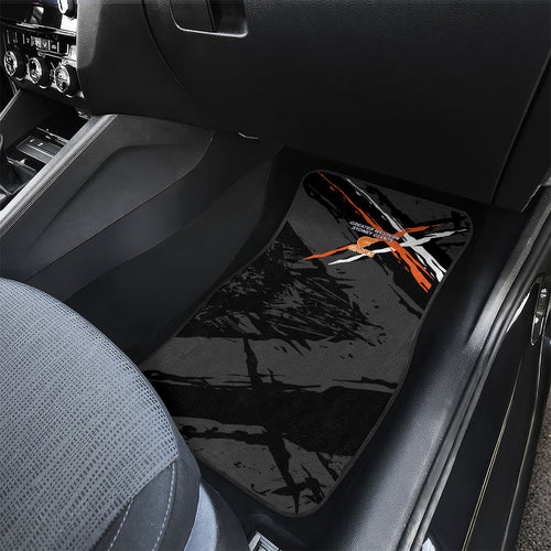 Greater Western Sydney Giants Car Mats Orange Muscular Mascot Graphic - Abstract Paint Splatter Art