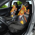 Greater Western Sydney Giants Car Seat Cover Orange Muscular Mascot Graphic - Abstract Paint Splatter Art