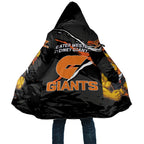 Greater Western Sydney Giants Cloak Orange Muscular Mascot Graphic - Abstract Paint Splatter Art